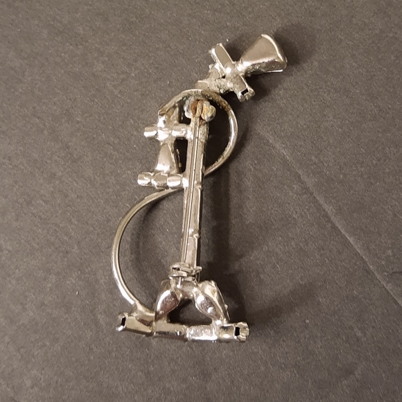 Antique Art Deco Telephone Rhinestone Brooch Pin - Picture 2 of 4